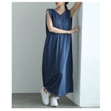 ブルー | 汗ばむ季節もひんやり心地な接触冷感ノースリーブワンピース レディース ファッション | Sawa a la mode