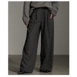 ブラック | 旬なシルエット纏う千鳥格子柄タックワイドパンツ レディース ファッション | Sawa a la mode