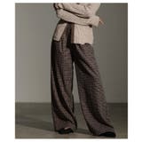 モカ | 旬なシルエット纏う千鳥格子柄タックワイドパンツ レディース ファッション | Sawa a la mode