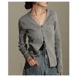 グレー | 女性らしさを引き立てるレースアップニットトップス レディース ファッション | Sawa a la mode