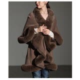 モカ | さっと羽織れるラグジュアリーフェイクファーポンチョ レディース ファッション | Sawa a la mode