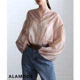 ピンク | 軽やかさで魅せるシアータックバンドカラーシャツ レディース トップス | Sawa a la mode