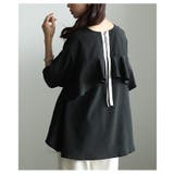 ブラック | 女ゴコロを鷲掴むバックフリルフレアシルエットブラウス レディース ファッション | Sawa a la mode