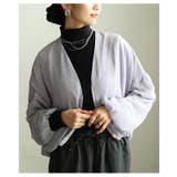 パープル | 空気を纏う軽やかなボリューム袖ショートライトブルゾン レディース ファッション | Sawa a la mode