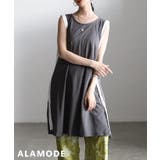 チャコール | 揺れて魅せるサイドラインノースリーブチュニック レディース チュニック | Sawa a la mode