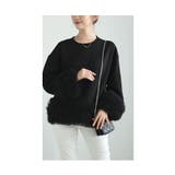 ブラック | たっぷりチュールフリルが目を惹く着映えトップス レディース ファッション | Sawa a la mode