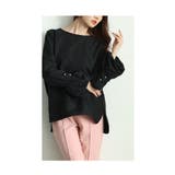 ブラック | 手元にリボンと艶やかパールを添えたきれいめトップス レディース ファッション | Sawa a la mode