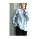 ブルー | 手元にリボンと艶やかパールを添えたきれいめトップス レディース ファッション | Sawa a la mode