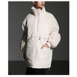 アイボリー | シルエットを変えて楽しめるスタンドネック中綿ウエストドロストコート レディース | Sawa a la mode