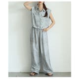 ライトブルー | ニュアンス感と上品さを纏うノースリーブシャツ&ワイドパンツセットアップ | Sawa a la mode