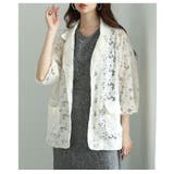 アイボリー | ハンサムに華やぐ甘いレトロな花柄レーステーラードジャケット レディース | Sawa a la mode