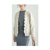 ベージュ | パールの輝きが女性らしいきれいめニットカーディガン レディース ファッション | Sawa a la mode