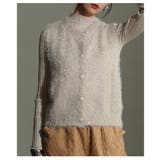 ベージュ | 重ね着をアップデートするラメシャギーニットベスト レディース ファッション | Sawa a la mode