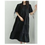 ブラック | ふんわり甘めな大人のティアードワンピース レディース ファッション | Sawa a la mode