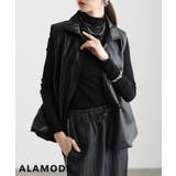ブラック | 洗練シルエットで映えるフェイクレザーバルーンベスト レディース アウター | Sawa a la mode