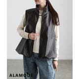 ブラウン | 洗練シルエットで映えるフェイクレザーバルーンベスト レディース アウター | Sawa a la mode