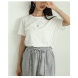 ホワイト | 着るだけで美人見えなシルクタッチコットンスリムフィットTシャツ レディース | Sawa a la mode