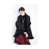 ブラック | 羽織るだけでラグジュアリーなフェイクファーケープポンチョ レディース ファッション | Sawa a la mode