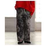 ブラック | 大人ハンサムなフラワージャガードワイドパンツ レディース ファッション | Sawa a la mode