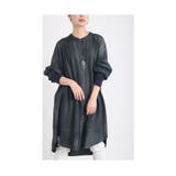 インディゴ | バックフリルのゆったり羽織れるデニムチュニック レディース ファッション | Sawa a la mode
