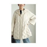 ホワイト | サマになる異素材ドッキングキルティングダウンコート レディース ファッション | Sawa a la mode