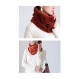 オレンジ | リバーシブルで使えるファーネックウォーマー レディース ファッション | Sawa a la mode