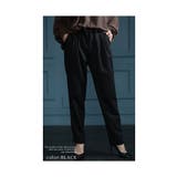 ブラック | 暖か×綺麗見えする裏起毛テーパードパンツ レディース ファッション | Sawa a la mode