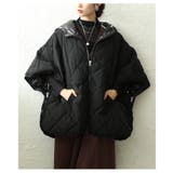 ブラック | 2wayキルティングジップアップフーディーポンチョ レディース ファッション | Sawa a la mode