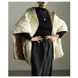 オフホワイト | 2wayキルティングジップアップフーディーポンチョ レディース ファッション | Sawa a la mode