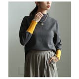 グレー | 「差し色マジック」アクセントカラーニットトップス レディース ファッション | Sawa a la mode