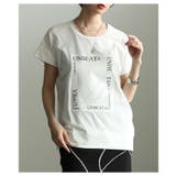 ホワイト | こなれ度満点なスクエアロゴ入りコットンTシャツ レディース ファッション | Sawa a la mode