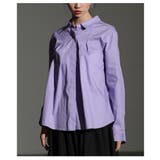パープル | 鮮やかなカラーが目を惹くコットンシャツブラウス レディース ファッション | Sawa a la mode