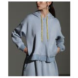 サックス | ヒトクセお洒落なステッチデザインフーディー レディース ファッション | Sawa a la mode