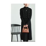 ブラック | パールベストとワンピースのニットアンサンブル レディース ファッション | Sawa a la mode