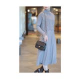 グレー | パールベストとワンピースのニットアンサンブル レディース ファッション | Sawa a la mode