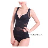 ブラック | シェイプアップメッシュタンクトップ レディース 着痩せ | Sawa a la mode