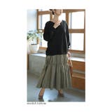 ブラック | 裾が揺れるティアードフレアのドッキングワンピース レディース ファッション | Sawa a la mode