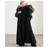 ブラック | シルエットで魅せるバルーンキャミソールワンピース レディース ファッション | Sawa a la mode