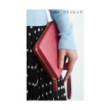 ワインレッド | 通帳 印鑑もまとめて入るクロコ革多機能ウォレット レディース | Sawa a la mode