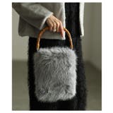 グレー | 心ときめくフェイクファースクエアハンドバッグ レディース ファッション | Sawa a la mode