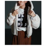 アイボリー | 思わず触れたくなるエコファーフード付ジャケット レディース ファッション | Sawa a la mode