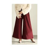 パープル | 寒さに負けず暖かな穿き心地の裏起毛ワイドパンツ レディース ファッション | Sawa a la mode