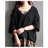 ブラック | トレンド感を重ねるオーバーシルエットVネックプルオーバー レディース ファッショ… | Sawa a la mode