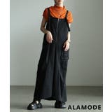 ブラック | 着るだけでこなれるフロントハーフジップサロペットスカート レディース ワンピース | Sawa a la mode