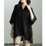 ブラック | 品よく整う接触冷感スキッパーシャツトップス レディース トップス | Sawa a la mode