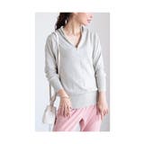 オートミール | 綺麗めリラクシーなカシュクールネック綿ニットトップス レディース ファッション | Sawa a la mode