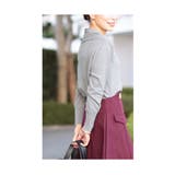 杢グレー | 綺麗めリラクシーなカシュクールネック綿ニットトップス レディース ファッション | Sawa a la mode