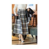アイボリー | リバーシブルで着れる2wayチェック柄スカート レディース ファッション | Sawa a la mode