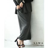 チャコールグレー | 大人の高見えサイドスリットストレートラインスカート レディース ファッション | Sawa a la mode