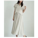 アイボリー | リネンライクな涼しさが心地よい切り替えフレアワンピース レディース ファッション | Sawa a la mode